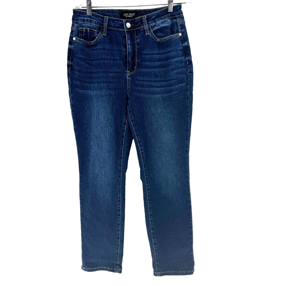 Judy Blue Boyfriend Fit Jeans Women's 11 Dark Wash High Rise Stretch Preppy